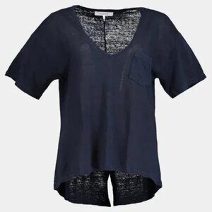 Frame LINEN deep v Pocket Tee
